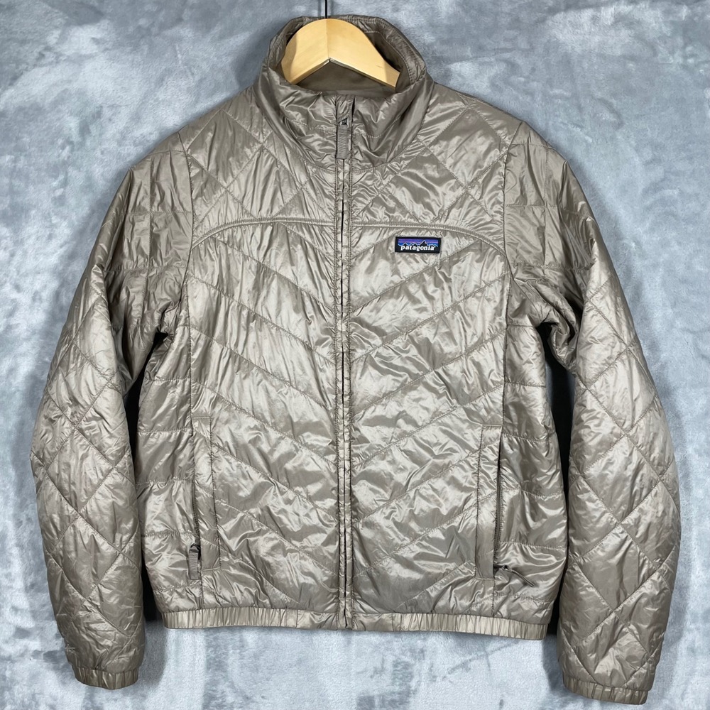 Patagonia Womens Micro D-Lux Quilted Insulated Jacket Taupe Brown 20970 Small